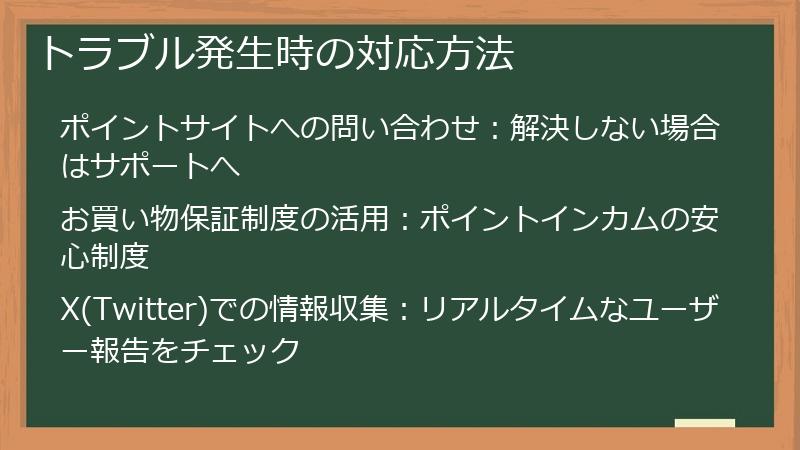 トラブル発生時の対応方法