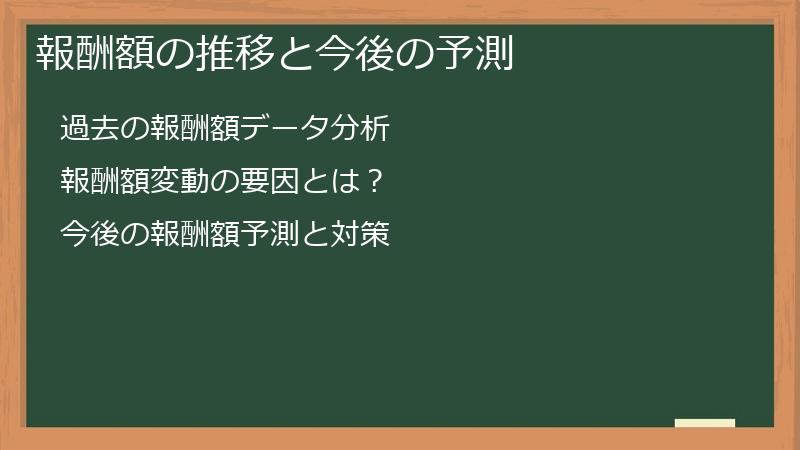 報酬額の推移と今後の予測