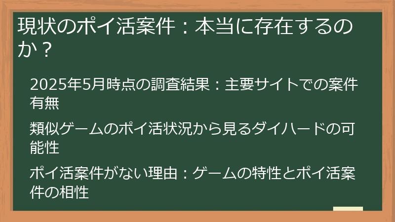現状のポイ活案件：本当に存在するのか？