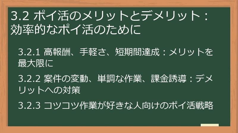 3.2 ポイ活のメリットとデメリット:効率的なポイ活のために