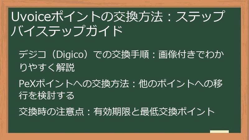 Uvoiceポイントの交換方法：ステップバイステップガイド