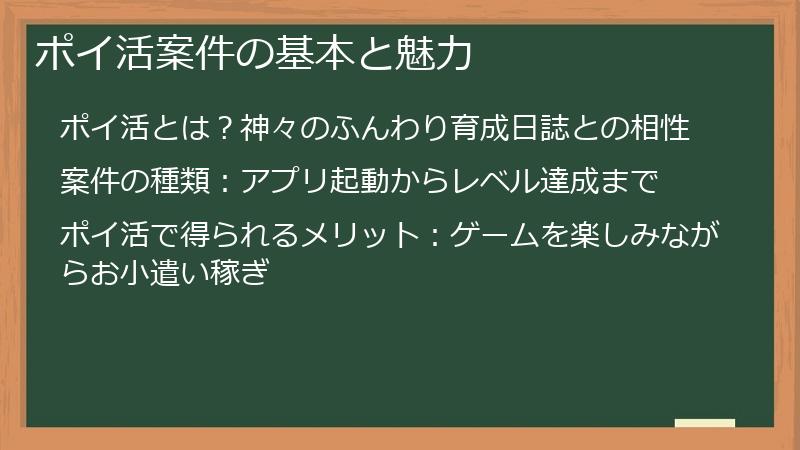 ポイ活案件の基本と魅力