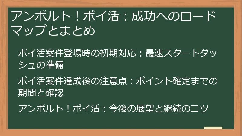 アンボルト!ポイ活:成功へのロードマップとまとめ
