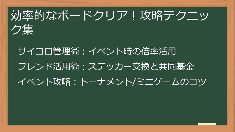 効率的なボードクリア！攻略テクニック集