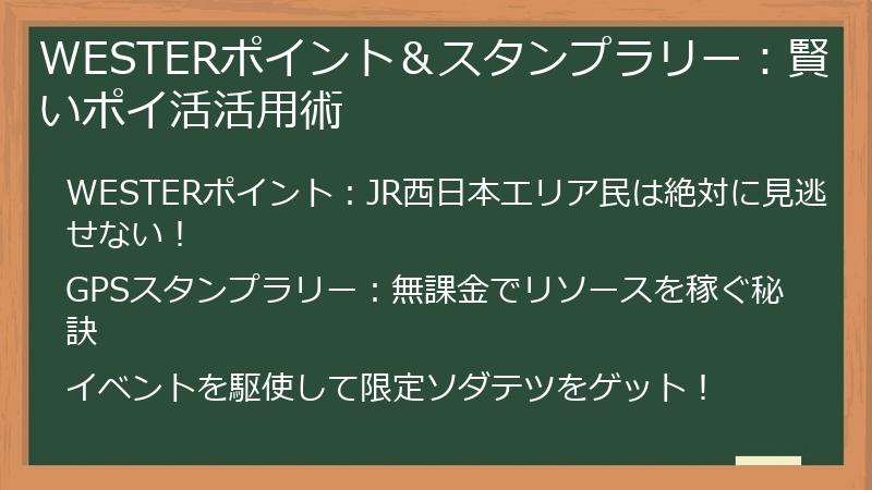 WESTERポイント＆スタンプラリー：賢いポイ活活用術