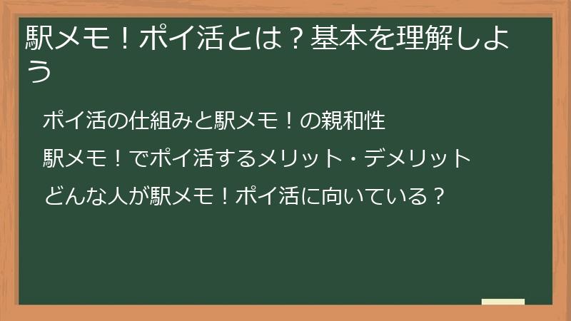 駅メモ！ポイ活とは？基本を理解しよう