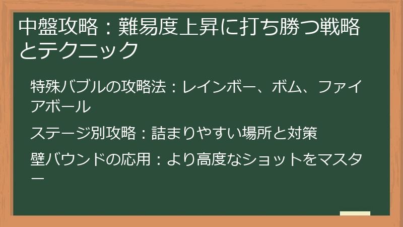 中盤攻略：難易度上昇に打ち勝つ戦略とテクニック