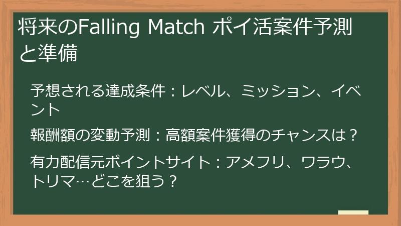 将来のFalling Match ポイ活案件予測と準備