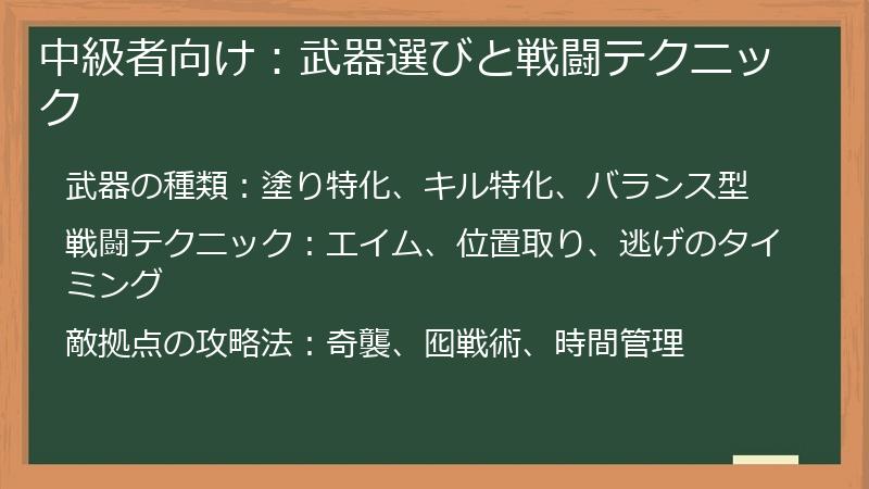 中級者向け：武器選びと戦闘テクニック