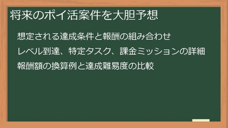 将来のポイ活案件を大胆予想