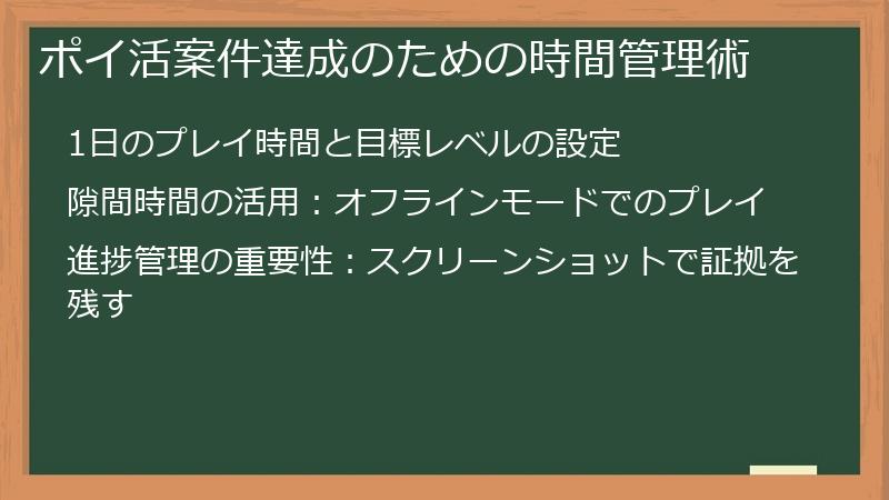ポイ活案件達成のための時間管理術