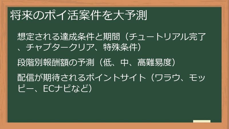 将来のポイ活案件を大予測