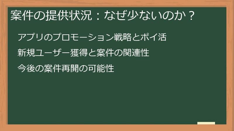 案件の提供状況：なぜ少ないのか？