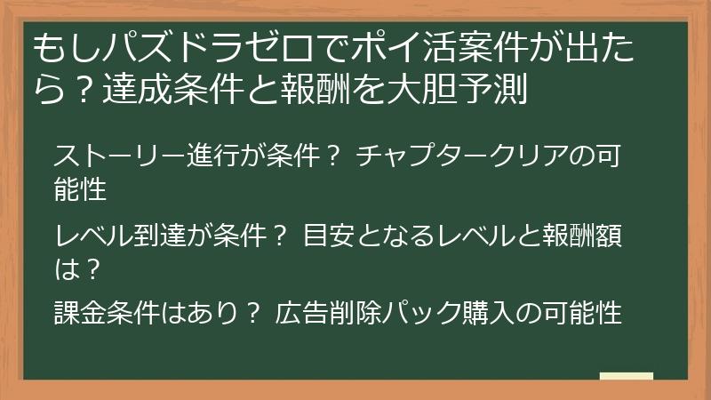 もしパズドラゼロでポイ活案件が出たら？達成条件と報酬を大胆予測