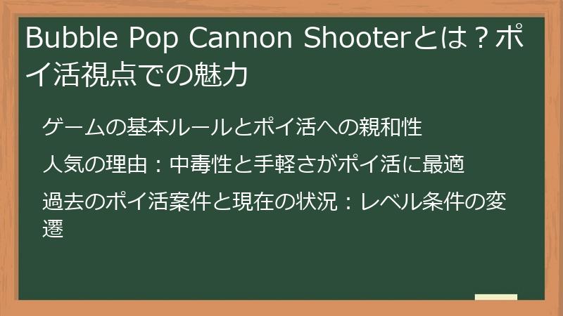 Bubble Pop Cannon Shooterとは？ポイ活視点での魅力