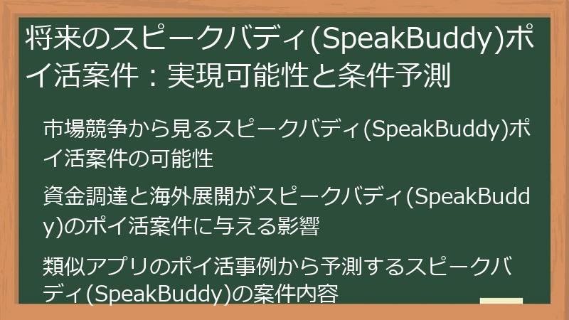 将来のスピークバディ(SpeakBuddy)ポイ活案件：実現可能性と条件予測
