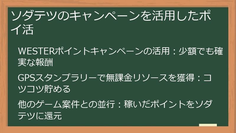 ソダテツのキャンペーンを活用したポイ活