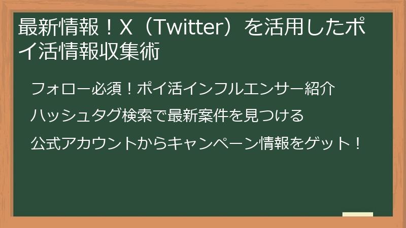 最新情報!X(Twitter)を活用したポイ活情報収集術