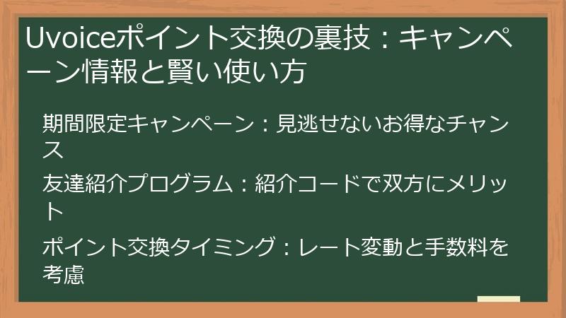 Uvoiceポイント交換の裏技：キャンペーン情報と賢い使い方