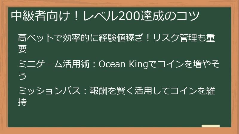 中級者向け！レベル200達成のコツ
