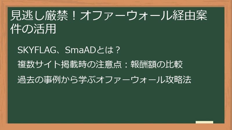 見逃し厳禁!オファーウォール経由案件の活用