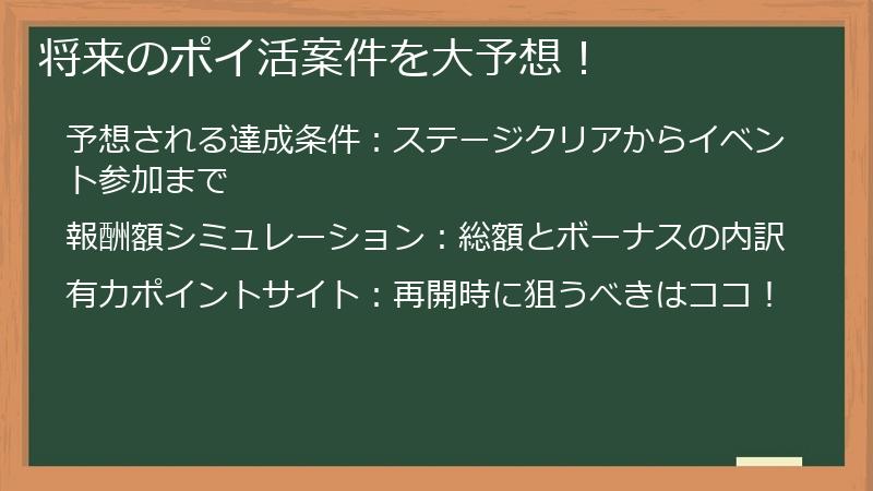 将来のポイ活案件を大予想！