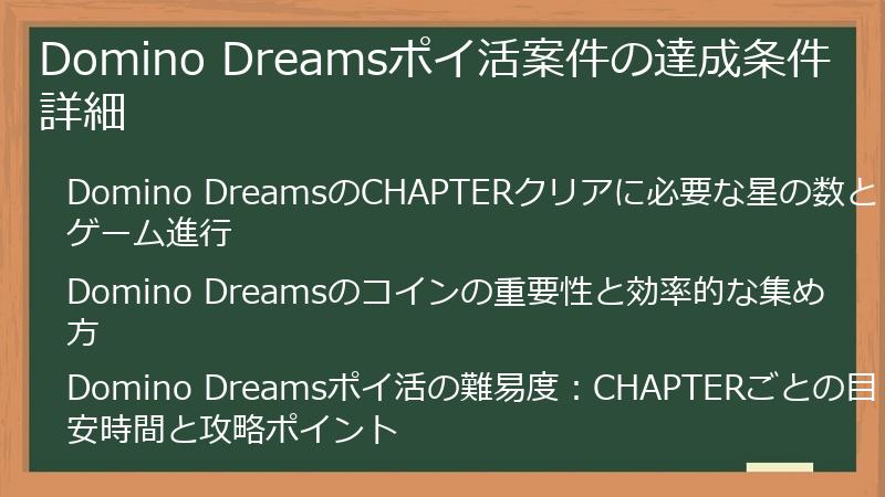 Domino Dreamsポイ活案件の達成条件詳細