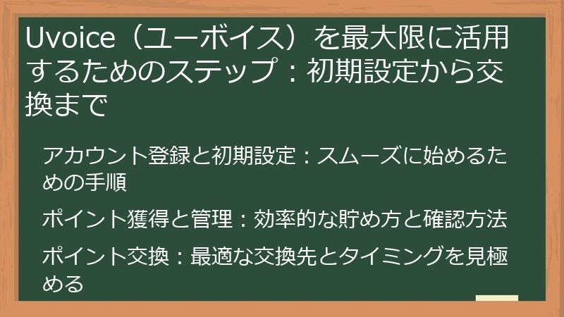 Uvoice（ユーボイス）を最大限に活用するためのステップ：初期設定から交換まで
