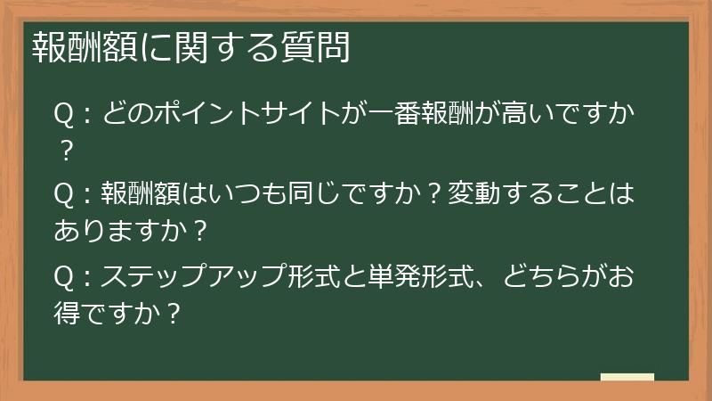 報酬額に関する質問