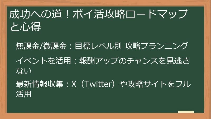 成功への道！ポイ活攻略ロードマップと心得