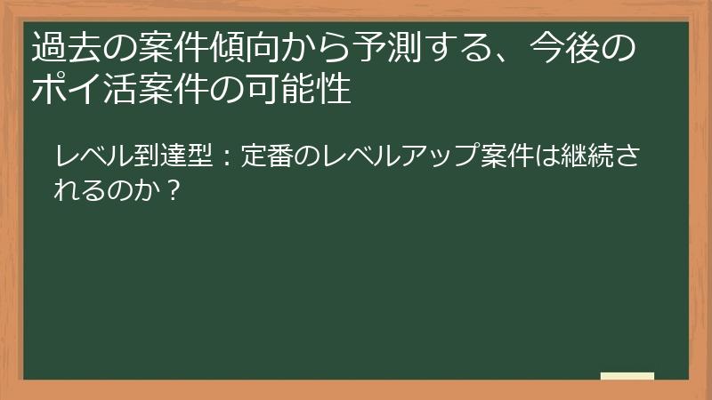 過去の案件傾向から予測する、今後のポイ活案件の可能性