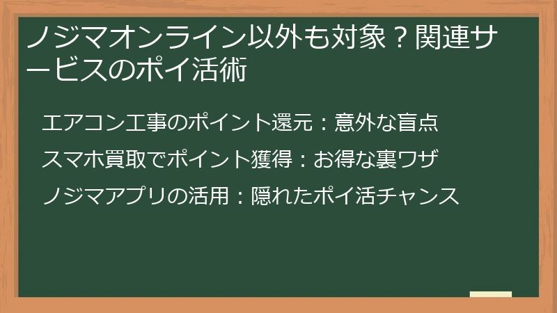ノジマオンライン以外も対象？関連サービスのポイ活術
