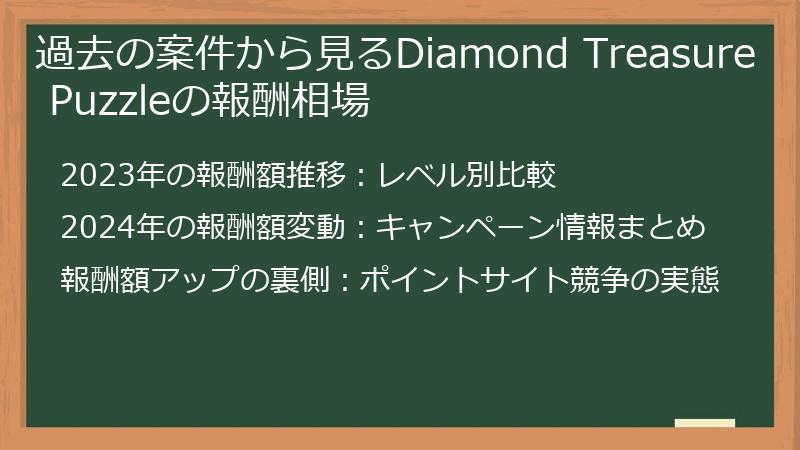 過去の案件から見るDiamond Treasure Puzzleの報酬相場