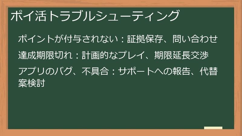 ポイ活トラブルシューティング