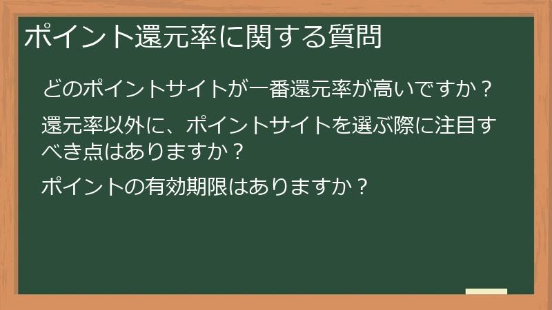 ポイント還元率に関する質問