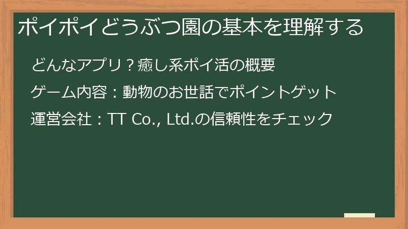 ポイポイどうぶつ園の基本を理解する