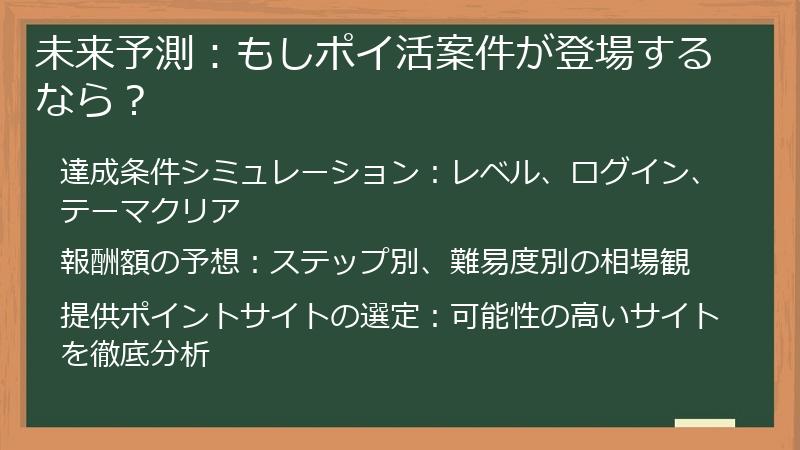 未来予測：もしポイ活案件が登場するなら？