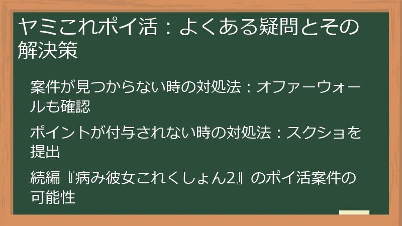ヤミこれポイ活:よくある疑問とその解決策