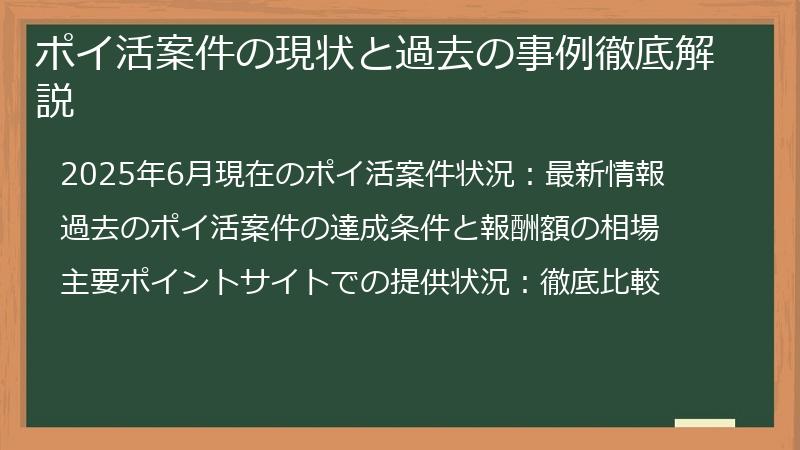ポイ活案件の現状と過去の事例徹底解説