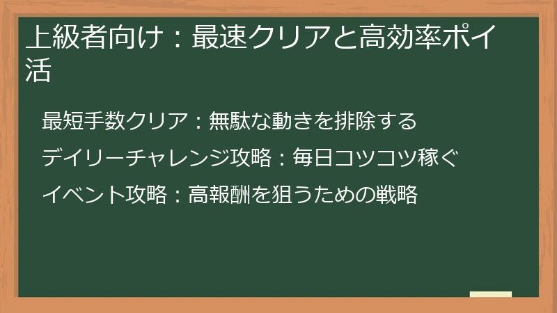 上級者向け：最速クリアと高効率ポイ活