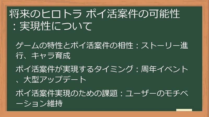 将来のヒロトラ ポイ活案件の可能性：実現性について