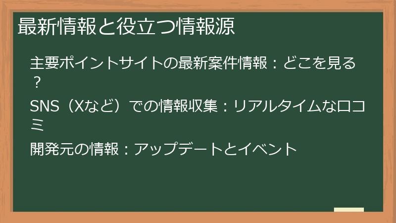 最新情報と役立つ情報源