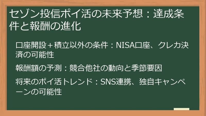 セゾン投信ポイ活の未来予想：達成条件と報酬の進化