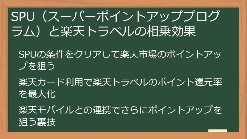 SPU（スーパーポイントアッププログラム）と楽天トラベルの相乗効果