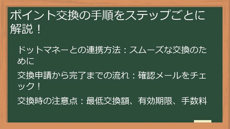 ポイント交換の手順をステップごとに解説！