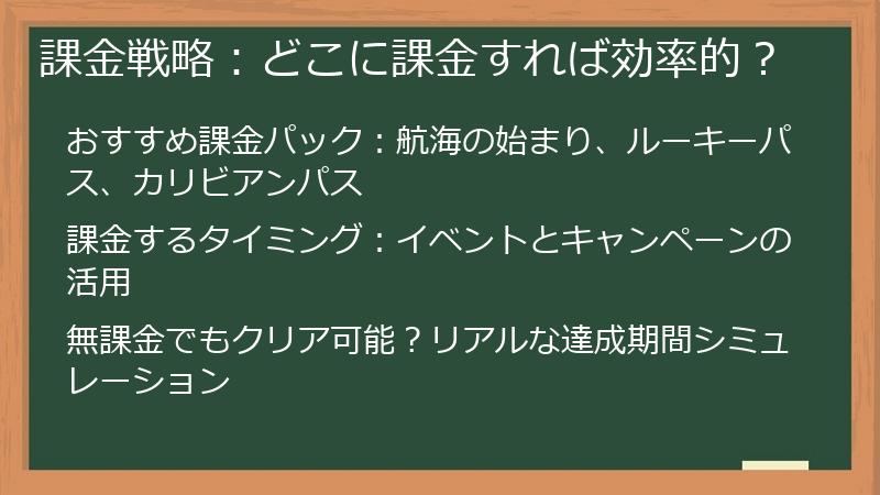 課金戦略：どこに課金すれば効率的？
