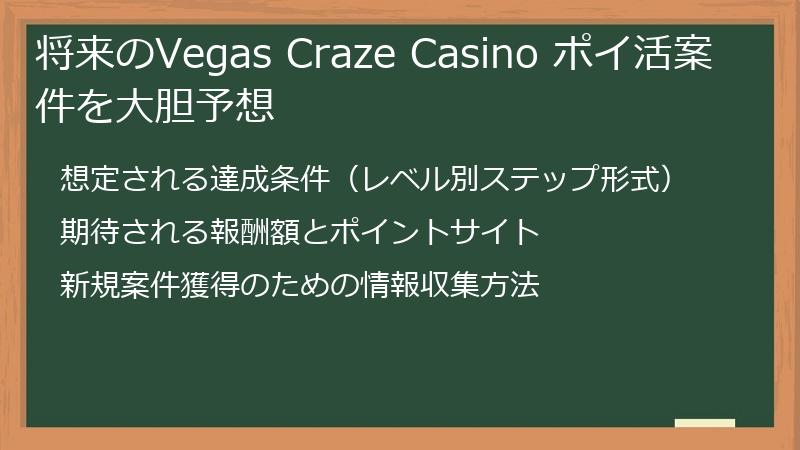 将来のVegas Craze Casino ポイ活案件を大胆予想