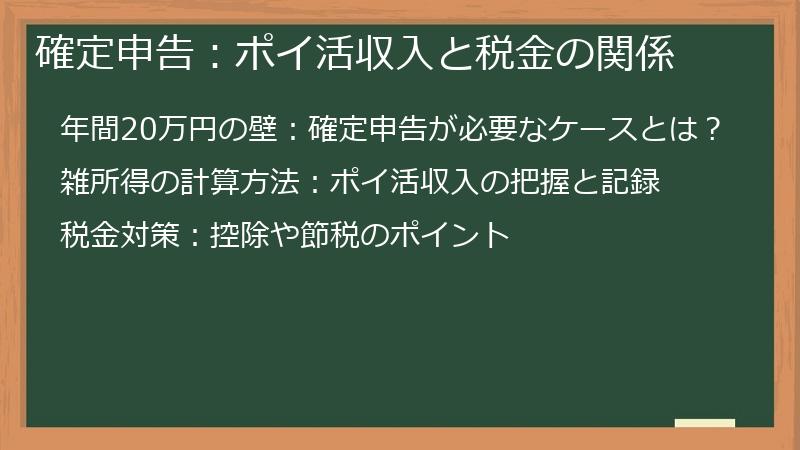 確定申告:ポイ活収入と税金の関係