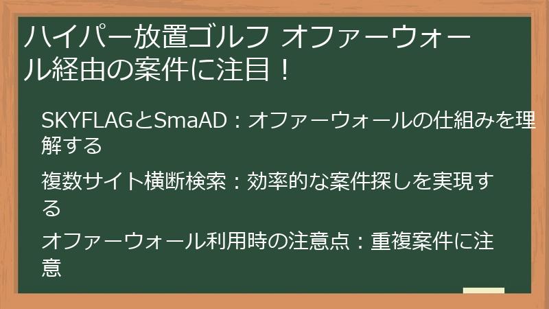 ハイパー放置ゴルフ オファーウォール経由の案件に注目！