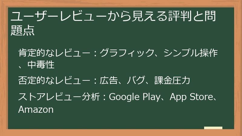 ユーザーレビューから見える評判と問題点